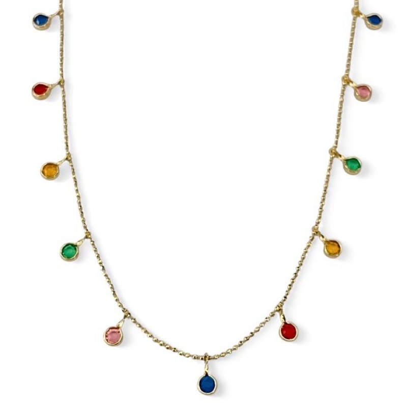 COLAR CHOKER CRISTAIS COLOR