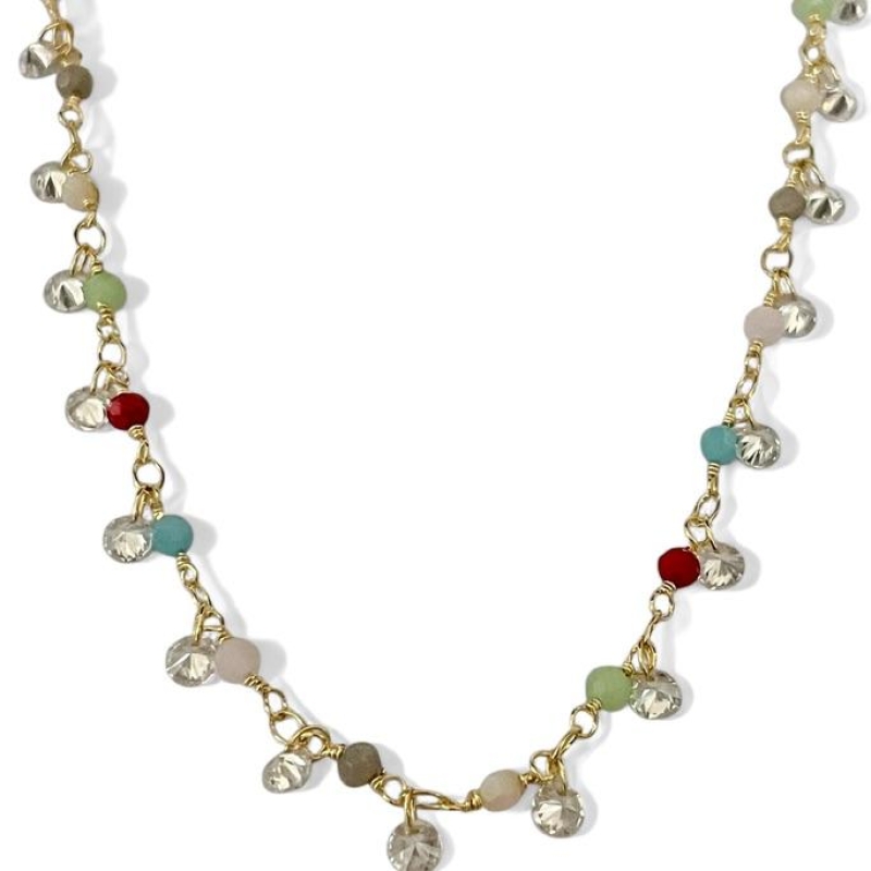 COLAR CHOKER CRISTAIS COLOR