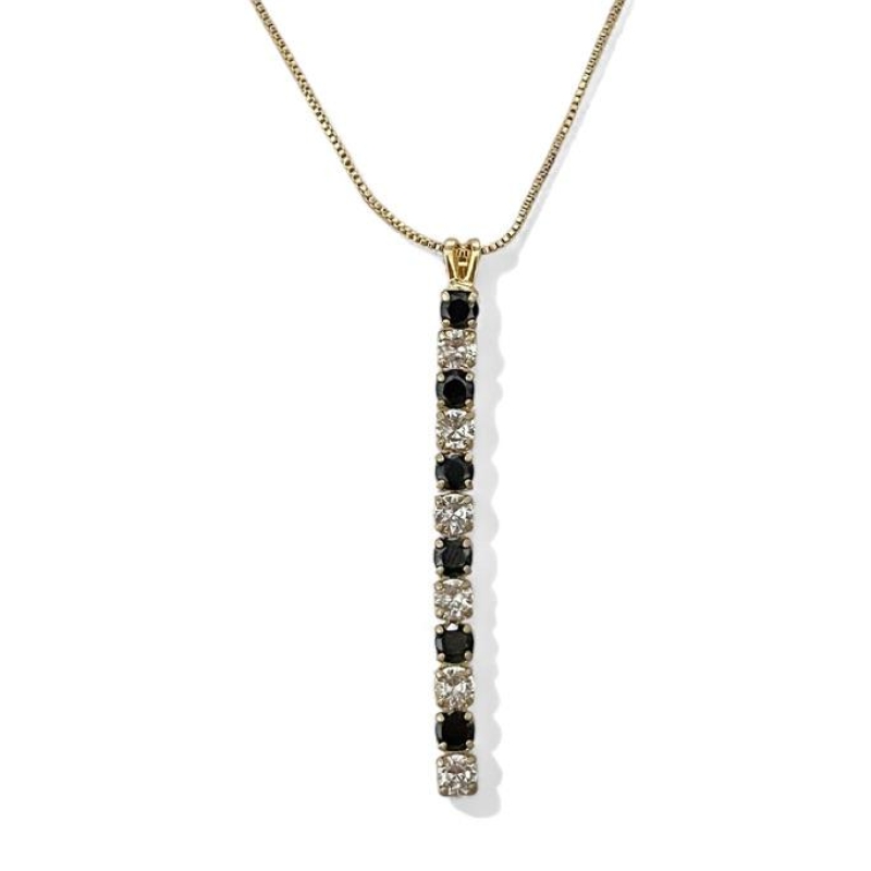 COLAR PINGENTE ZIRCONIA CRISTAL ONIX