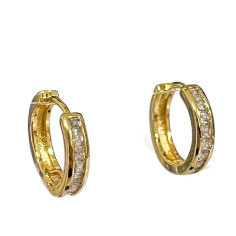 BRINCO ARGOLA ZIRCONIA CRISTAL