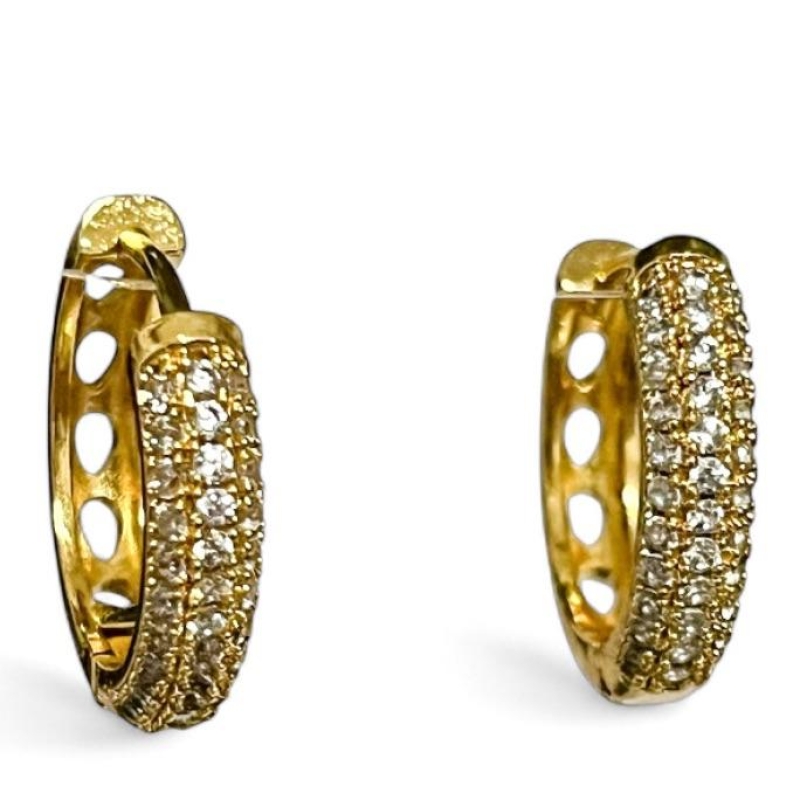 BRINCO ARGOLA ZIRCONIA CRISTAL