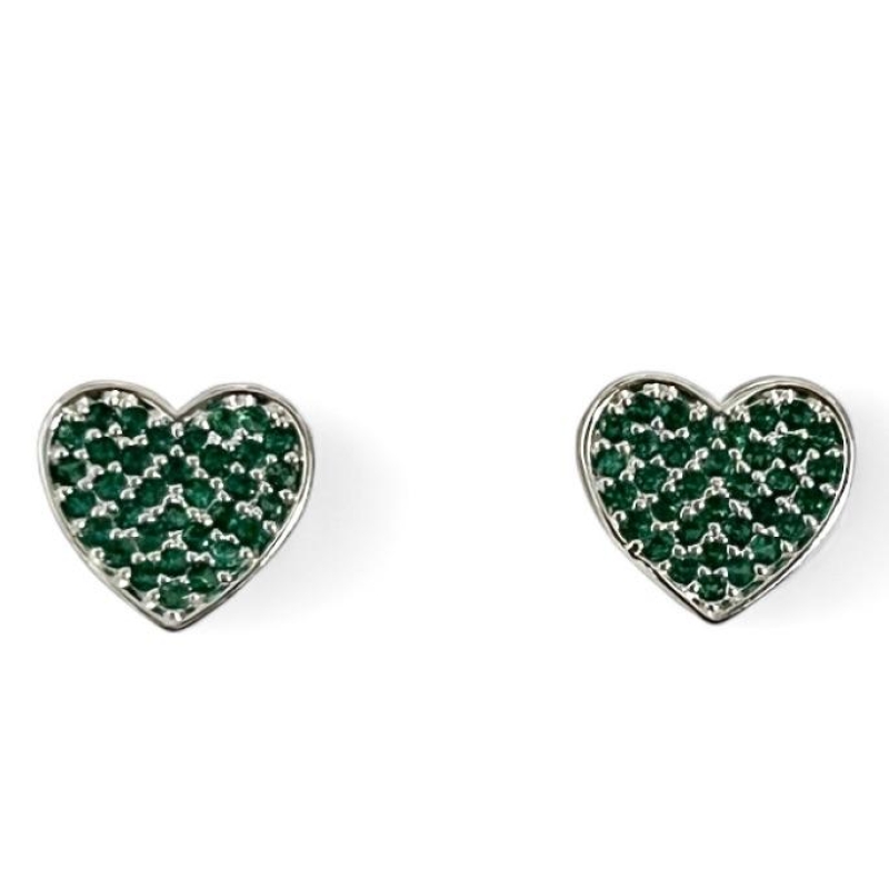 BRINCO CORAÇÃO ZIRCONIA ESMERALDA