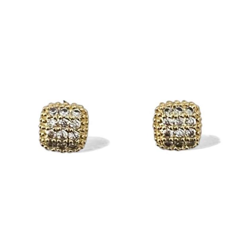 BRINCO QUADRADO ZIRCONIA CRISTAL