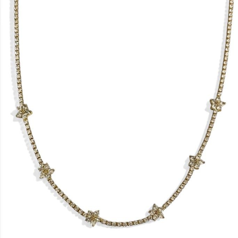 COLAR RIVIERA FLOR ZIRCONIA CRISTAL