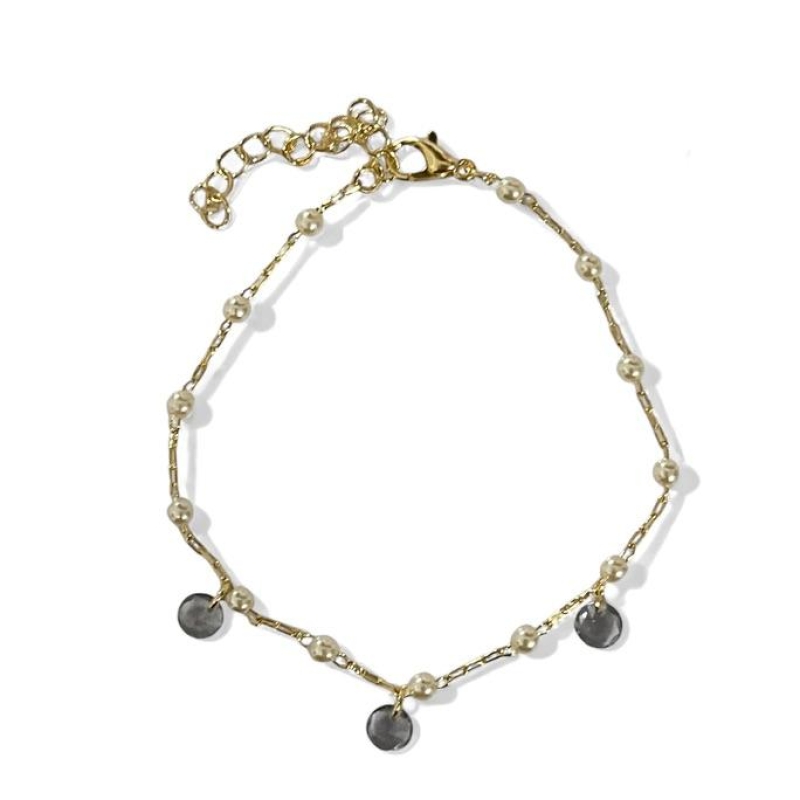 PULSEIRA CRISTAIS AZUL PEROLA