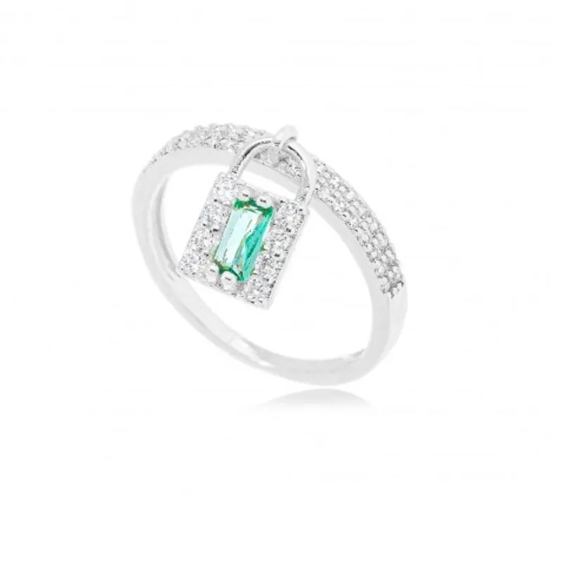 ANEL CADEADO TURMALINA ZIRCONIA CRISTAL