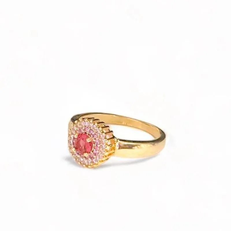 ANEL CIRCULO ROSA ZIRCONIA COLOR 18