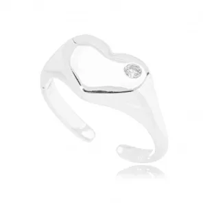 ANEL CORACAO FALANGE ZIRCONIA CRISTAL