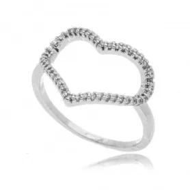 ANEL CORACAO VAZADO ZIRCONIA CRISTAL
