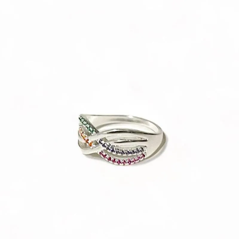 ANEL CRUZADO ZIRCONIA COLOR