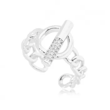 ANEL FECHO ELOS ZIRCONIA CRISTAL