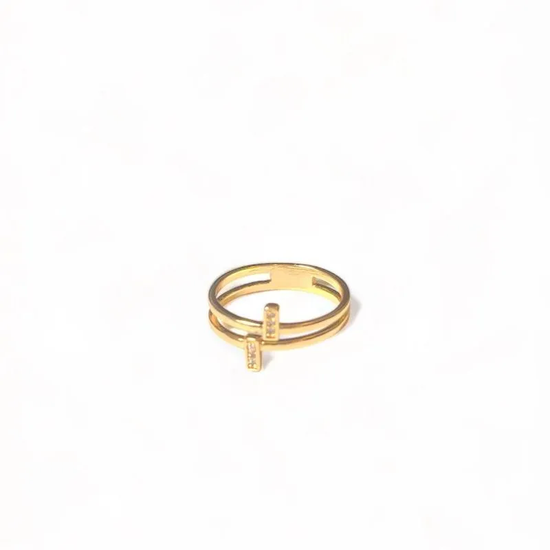 ANEL FILEIRAS ZIRCONIA CRISTAL 18