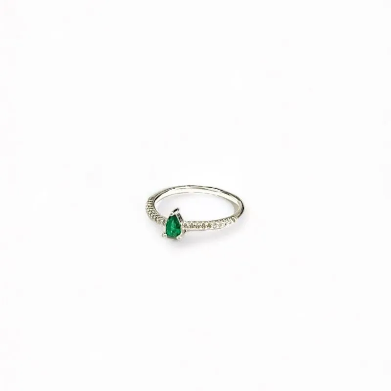 ANEL GOTA ESMERALDA ZIRCONIA CRISTAL 17