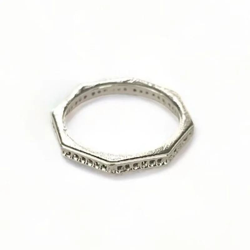 ANEL OCTOGONO ZIRCONIA CRISTAL