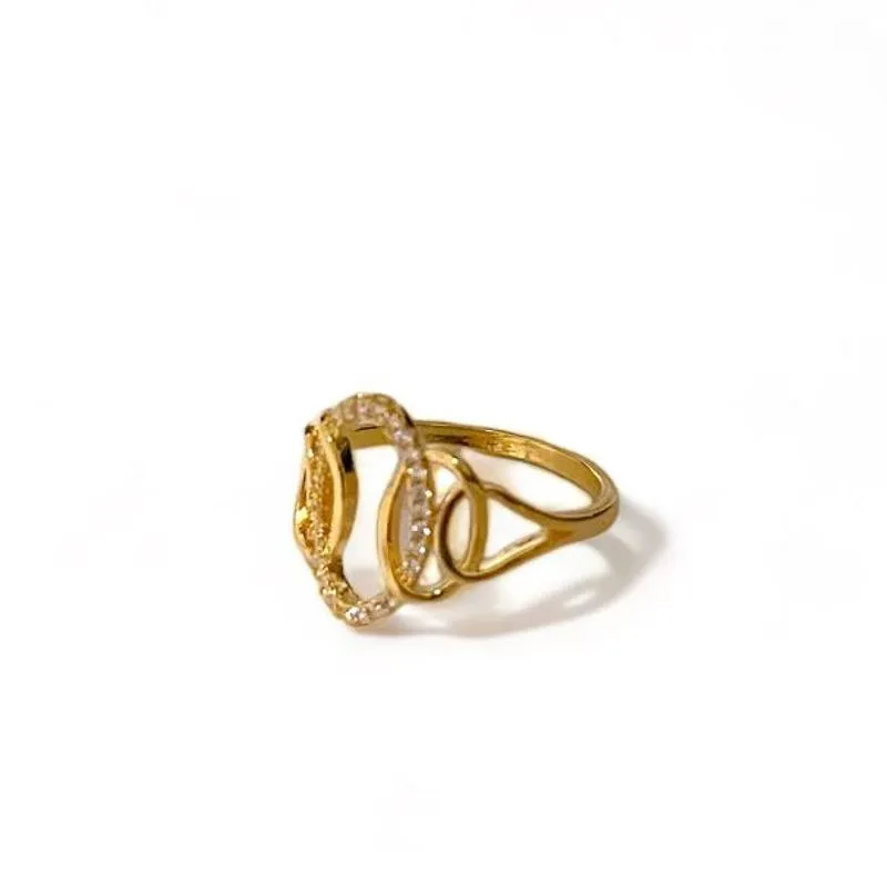 ANEL OVAL CRUZADO ZIRCONIA CRISTAL 18