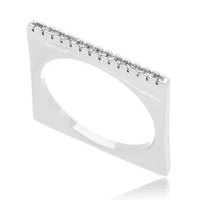 ANEL QUADRADO ZIRCONIA CRISTAL