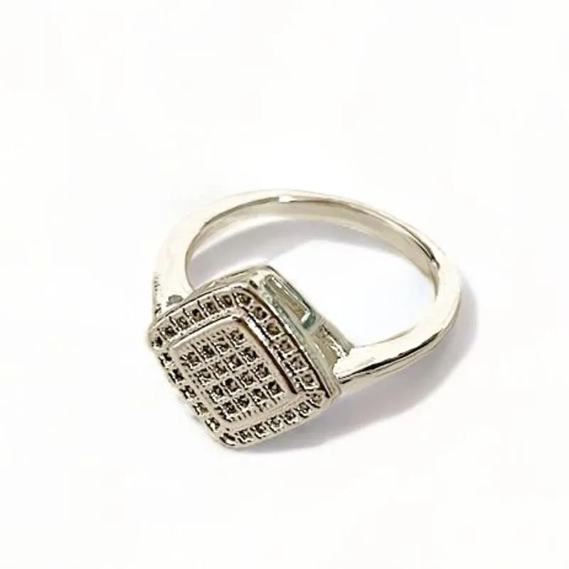 ANEL QUADRADO ZIRCONIA CRISTAL