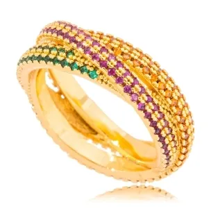 ANEL TRIPLO ZIRCONIA COLOR 16