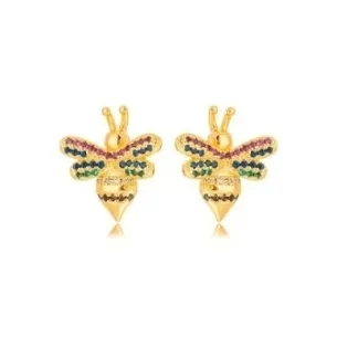 BRINCO ABELHA ZIRCONIA COLOR