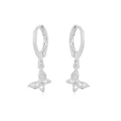 BRINCO ARGOLA BORBOLETA ZIRCONIA CRISTAL