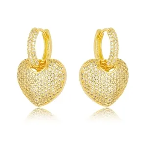 BRINCO ARGOLA CORACAO ZIRCONIA CRISTAL