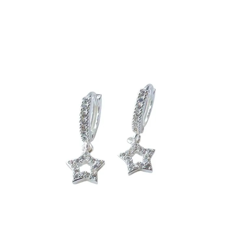 BRINCO ARGOLA ESTRELA ZIRCONIA CRISTAL