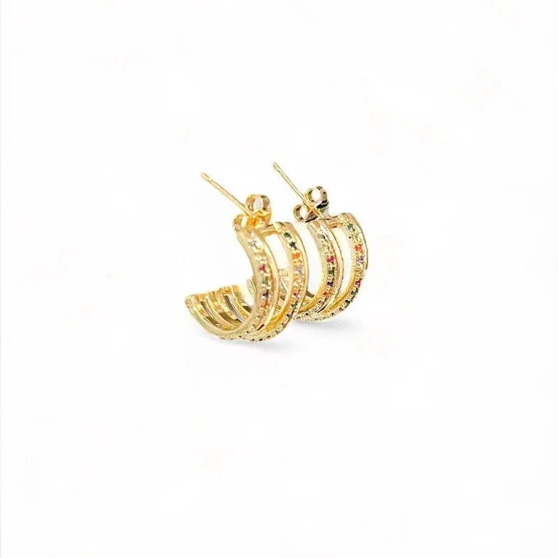BRINCO ARGOLA FILEIRAS ZIRCONIA COLOR