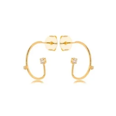 BRINCO ARGOLA FINA ZIRCONIA CRISTAL