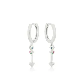 BRINCO ARGOLA FLECHA ZIRCONIA COLOR
