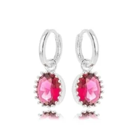 BRINCO ARGOLA PEDRA RUBI