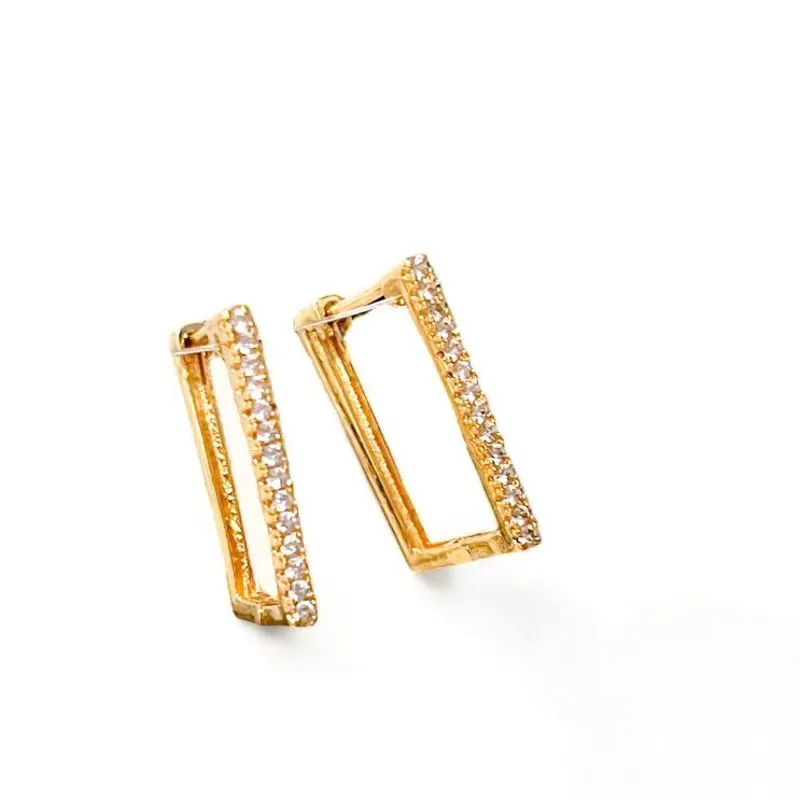 BRINCO ARGOLA QUADRADA ZIRCONIA CRISTAL