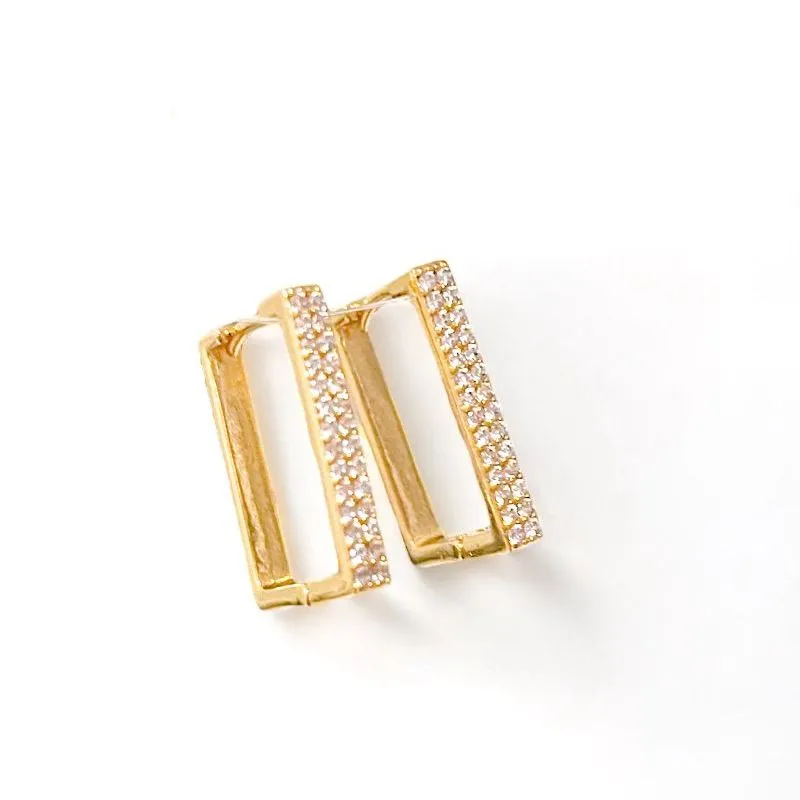 BRINCO ARGOLA QUADRADA ZIRCONIA CRISTAL