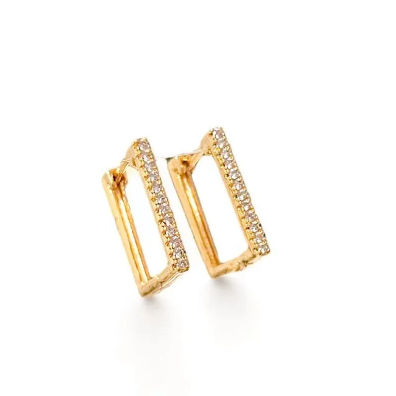 BRINCO ARGOLA QUADRADA ZIRCONIA CRISTAL