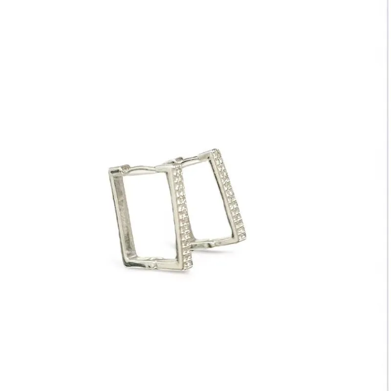 BRINCO ARGOLA QUADRADA ZIRCONIA CRISTAL