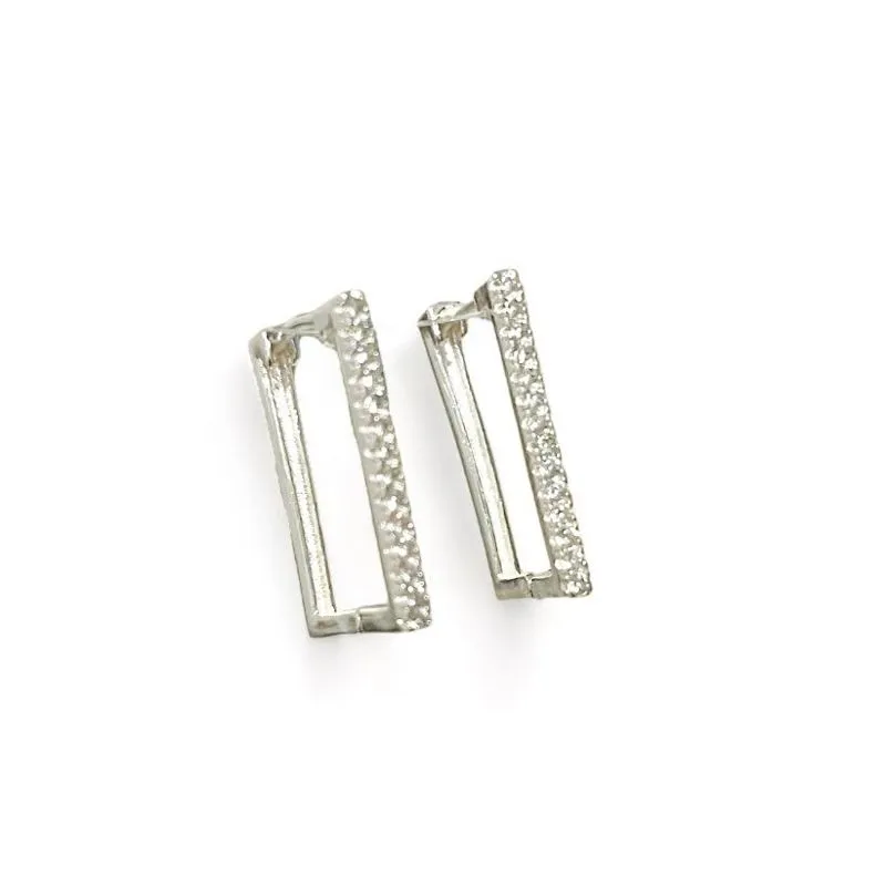 BRINCO ARGOLA QUADRADA ZIRCONIA CRISTAL