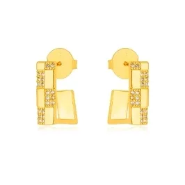 BRINCO ARGOLA QUADRADA ZIRCONIA CRISTAL