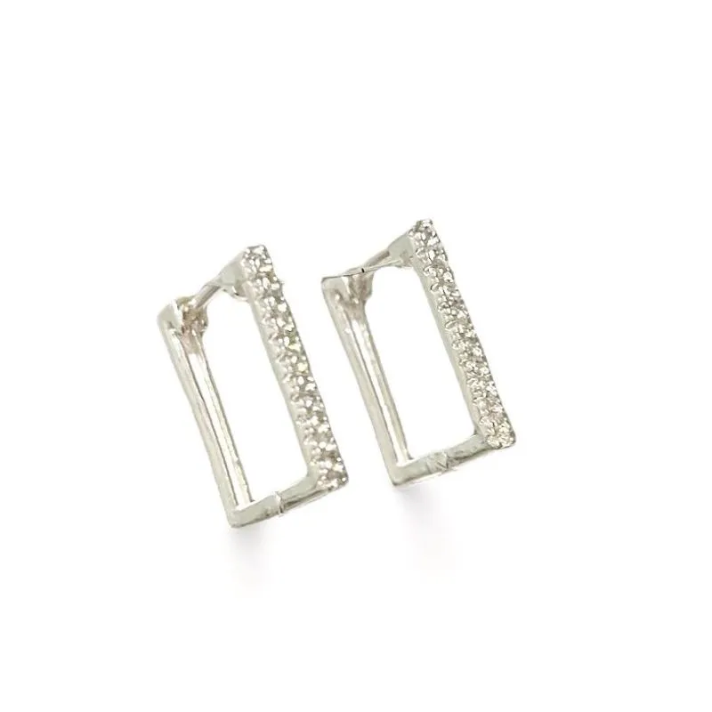 BRINCO ARGOLA QUADRADA ZIRCONIA CRISTAL
