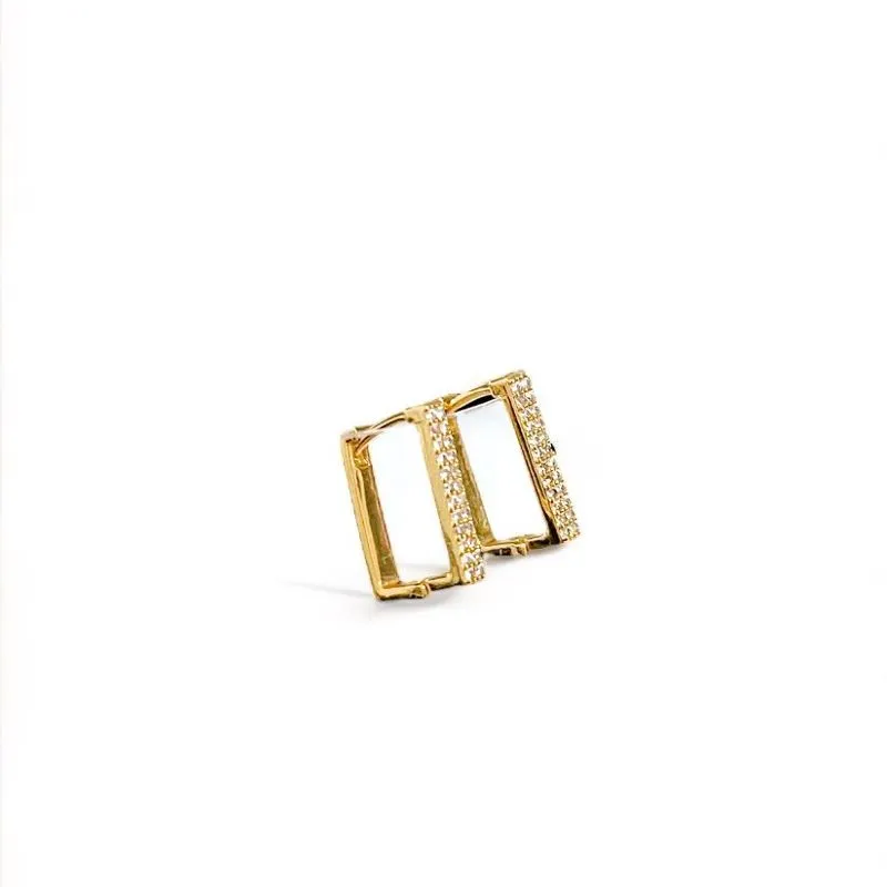 BRINCO ARGOLA QUADRADA ZIRCONIA CRISTAL