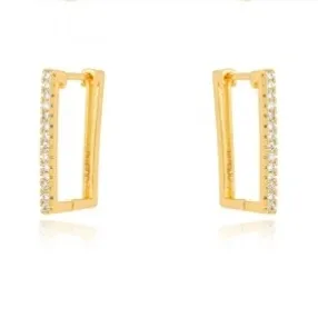 BRINCO ARGOLA QUADRADA ZIRCONIA CRISTAL G