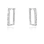 BRINCO ARGOLA QUADRADA ZIRCONIA CRISTAL M