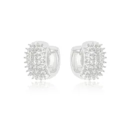 BRINCO ARGOLA SPIKES ZIRCONIA CRISTAL