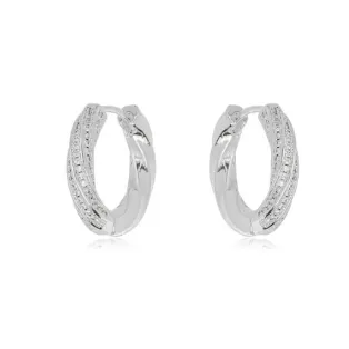 BRINCO ARGOLA TORCIDA ZIRCONIA CRISTAL