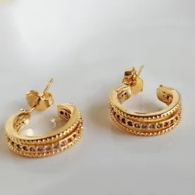 BRINCO ARGOLA ZIRCONIA COLOR