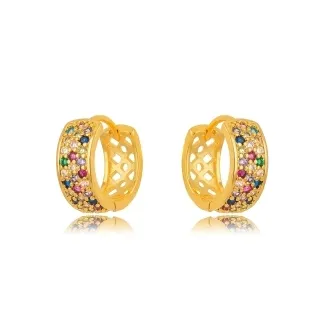 BRINCO ARGOLA ZIRCONIA COLOR