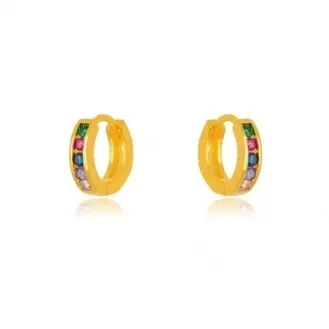 BRINCO ARGOLA ZIRCONIA COLOR