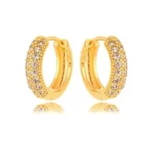 BRINCO ARGOLA ZIRCONIA CRISTAL