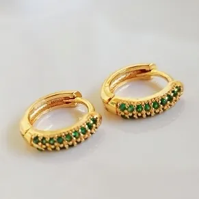 BRINCO ARGOLA ZIRCONIA ESMERALDA
