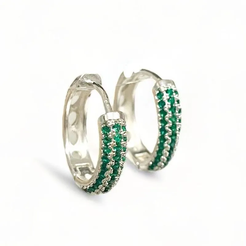 BRINCO ARGOLA ZIRCONIA ESMERALDA