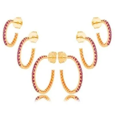 BRINCO ARGOLA ZIRCONIA MAGENTA G