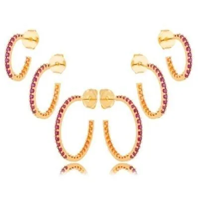 BRINCO ARGOLA ZIRCONIA MAGENTA P
